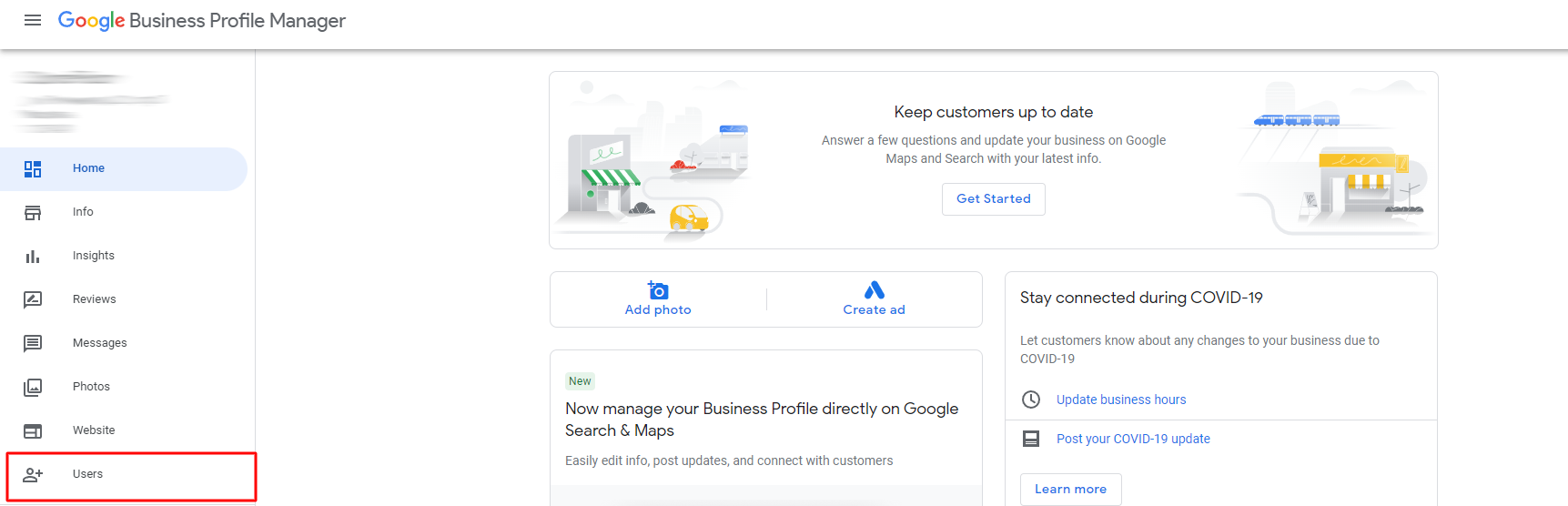 Google Business Profile. “Users”