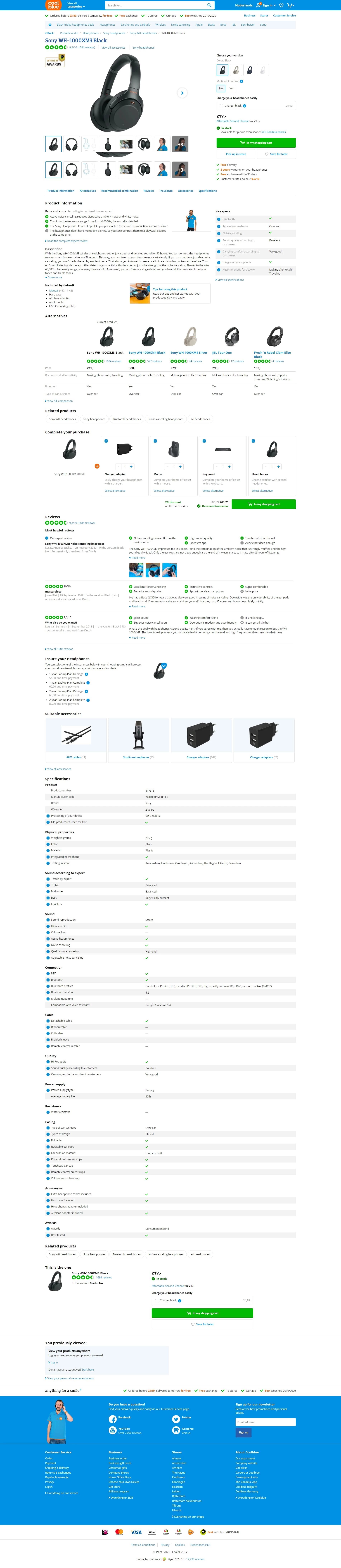 A product page from the Dutch site coolblue.nl